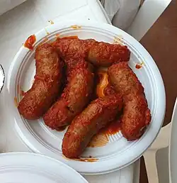 Italian salsicce with tomato sauce
