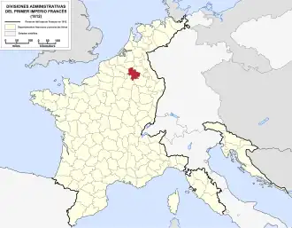 Location of Sambre-et-Meuse in France (1812)