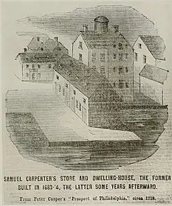 Samuel Carpenter's Store, House & Wharf, c. 1718.