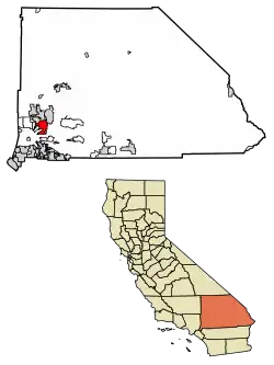 Location of Hesperia in San Bernardino County, California.