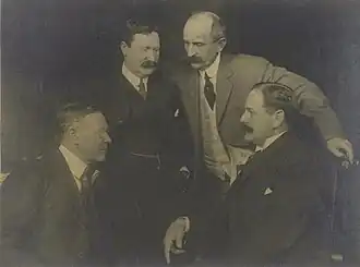 The "Big Four" graft prosecutors (left to right) Frances J. Heney, William J. Burns, Fremont Older and Rudolph Spreckels.