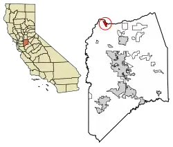 Location in San Joaquin County and the state of California