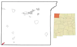 Location in San Juan County and the state of New Mexico