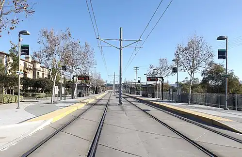 The platforms at Fenton Parkway station