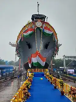 Sandhayak during its launch ceremony.
