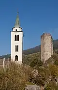 The castle tower and church