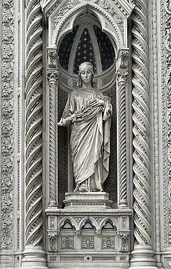 Statue of Saint Reparata, to whom the previous cathedral was dedicated, in the main portal