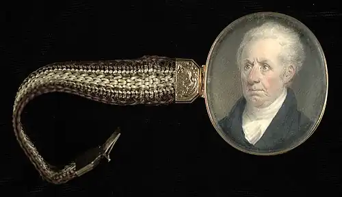 Gilbert Stuart, miniature on a fob