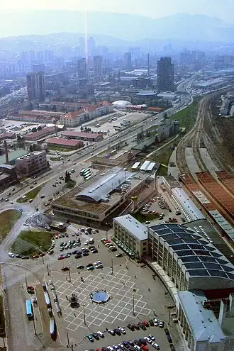 Aerial view of Sarajevo station in 2011