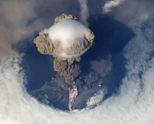 Image 33Sarychev Peak at Explosive eruption, by NASA (from Wikipedia:Featured pictures/Sciences/Geology)
