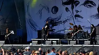 The band performing in 2018