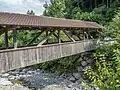The Saxetenbridge across the Saxetbach connecting the walkway to Wilderswil