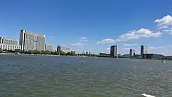 The Tieling City Government Building with Ruyi Lake