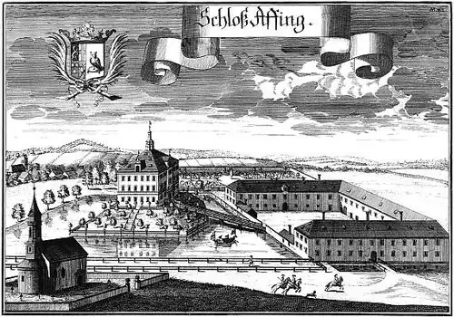 Schloss Affing c. 1700 - copper engraving by Michael Wening