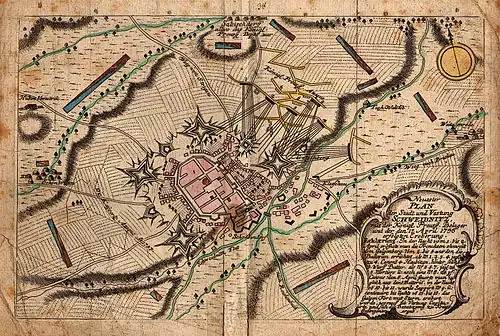 Map of the siege of Schweidnitz in 1758