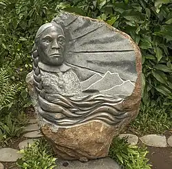 Sculpture honouring Queen Pomare IV