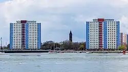 Holy Trinity's campanile as viewed from Portsmouth Harbour