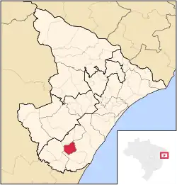 Location of Arauá in Sergipe