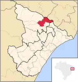 Location of Gararu in Sergipe