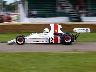 The 1973 Shadow DN1 being demonstrated at the Goodwood Festival of Speed.