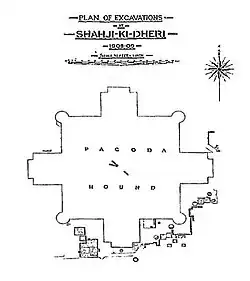 Ground plan of the stupa.