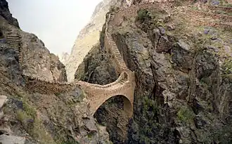 Image 15Bridge at Shaharah in the western highlands, with terracing at top right (from Wildlife of Yemen)