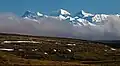 Mt. Shand (left), Moffit (center), McGinnis Peak (right) from south