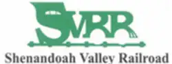 Shenandoah Valley Railroad logo showing the letters SVRR in the shape of a train