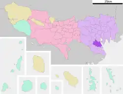 Location of Shinagawa in Tokyo Metropolis