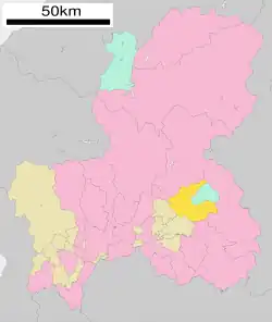 Location of Shirakawa in Gifu Prefecture