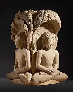 Chaumukha Sculpture with Four Jinas (Rishabhanatha (Adinatha), Parshvanatha, Neminatha, and Mahavira), LACMA, sixth century