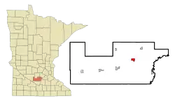 Location of Arlington within Sibley County, Minnesota