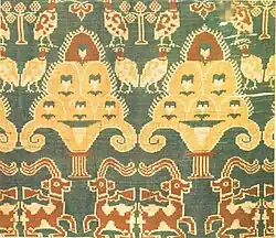 Animals and trees, unearthed at Astana Cemetery in Turpan, Chinese Turkestan; 5th–6th century.