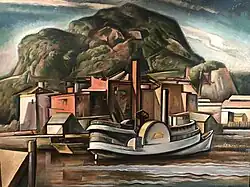 Charles Rosen, Sidewheel in the Rondout, 1920's (Precisionism)