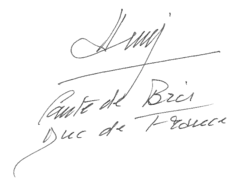 Henri d'Orléans's signature