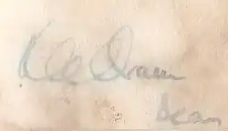 Kenneth Cyril Oram's signature