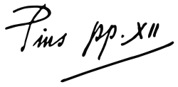 Pius XII's signature