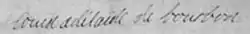 Louise Adélaïde de Bourbon's signature