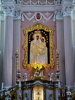 Painting of the Blessed Virgin Mary in the central altar