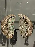 Silver and enamelled earcovers from Chamba, Himachal Pradesh, Amrapali Museum