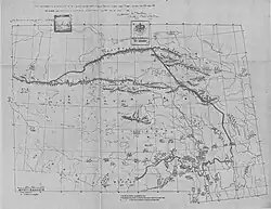 Simla Accord treaty map, signed in 1914 (showing the boundary of Tibet and the boundary of Outer Tibet)