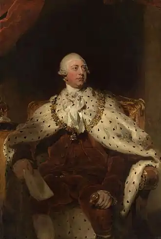 Portrait of George III in State Opening of Parliament dress, 1809