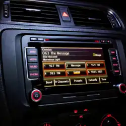 An example of the evolution: 2010's Volkswagen has a smart panel both with buttons and a touch screen to play music.