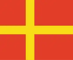 Official flag of the Swedish province of Scania and unofficial flag of Skåneland