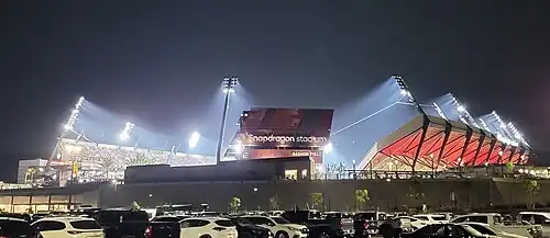 Snapdragon Stadium at night