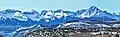 Sneffels Range from the north. Left to right: Whitehouse Mountain, Mount Ridgway, Teakettle Mountain, Cirque Mountain (centered), Mount Sneffels.