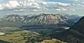 Sofa Mountain, Vimy Peak, and Mt. Cleveland seen from Bellevue Peak