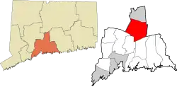 Wallingford's location within the South Central Connecticut Planning Region and the state of Connecticut