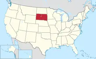 Location of South Dakota within the United States