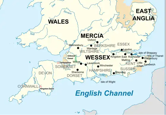 Southern Britain in the ninth century